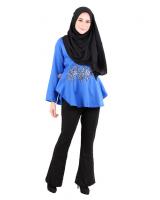 QA-518 Embroidery Women's Blouse Blue