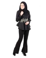 QA-518 Embroidery Women's Blouse Black