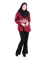 QA-518 Embroidery Women's Blouse Maroon