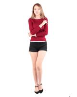 QA-527 Lovely Knitted Top Red