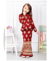 QA-575 KIDS MODERN PEPLUM SET MAROON