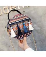 KW80450 ROUND TASSEL SLING BAG BLUE