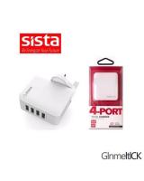 SISTA 4-PORT (4.4A) 2IN1 TRAVEL CHARGER WITH DETACHABLE UK PIUG (REDAY STOCK)