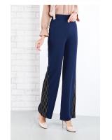 QA-642 SIDE SLITS PALAZZO NAVY BLUE