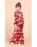 QA-695 KIDS FLORAL KURUNG RED