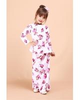 QA-695 KIDS FLORAL KURUNG WHITE