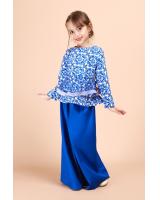 QA-696 KIDS PEPLUM KURUNG BLUE