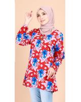 QA-700 FLORAL BATIK BLOUSE RED