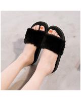 KW80536 FLUFFY WOMEN'S SHOES BLACK