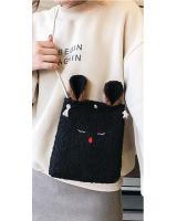 KW80590 CAT FLUFFY SLING BAG BLACK