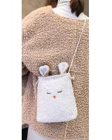 KW80590 CAT FLUFFY SLING BAG WHITE