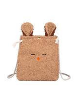 KW80590 CAT FLUFFY SLING BAG KHAKI