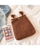 KW80590 CAT FLUFFY SLING BAG BROWN