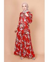 QA-764 FLORAL PRINTED SET WEAR RED