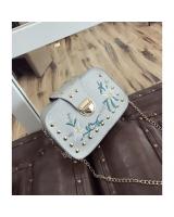 KW80812 Embroidery Women's Sling Bag Cream