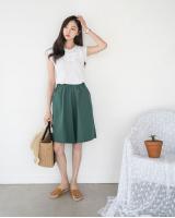 QA-826 A LINE PANTS GREEN