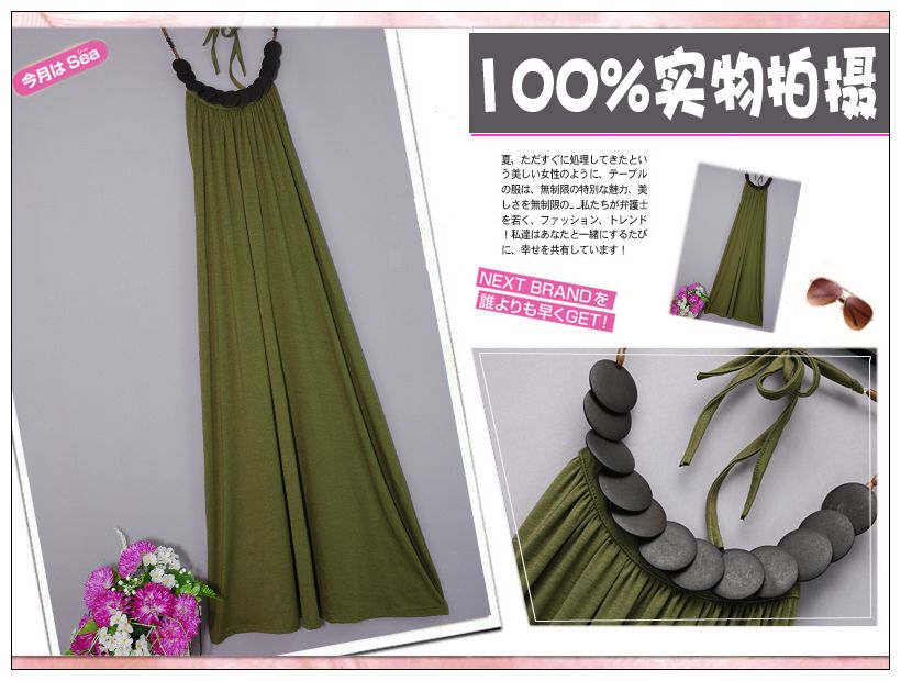 WD2053 Beads Maxi Dress Green