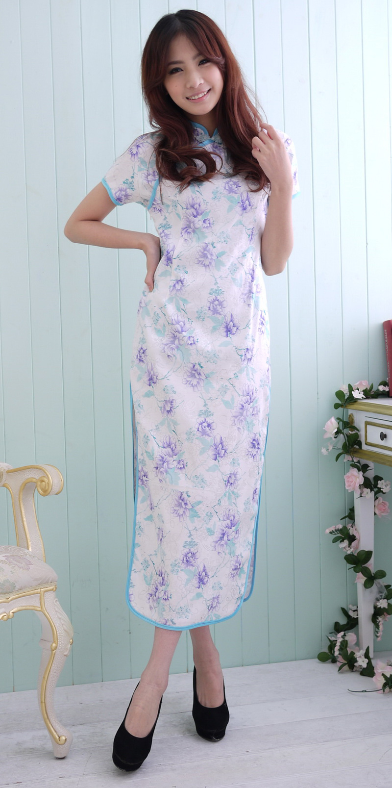 WC8468 Cheongsam Blue