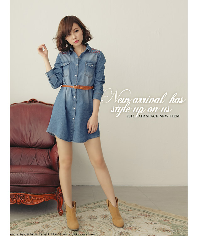 WT9981 Fashion Long Top Blue