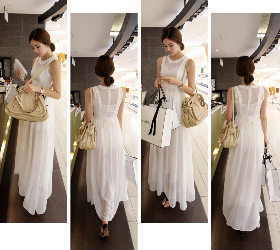 WD8797 Korea Fashion Dress White