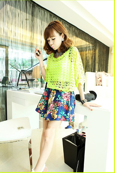 WT9135 Fashion Lace Top Green