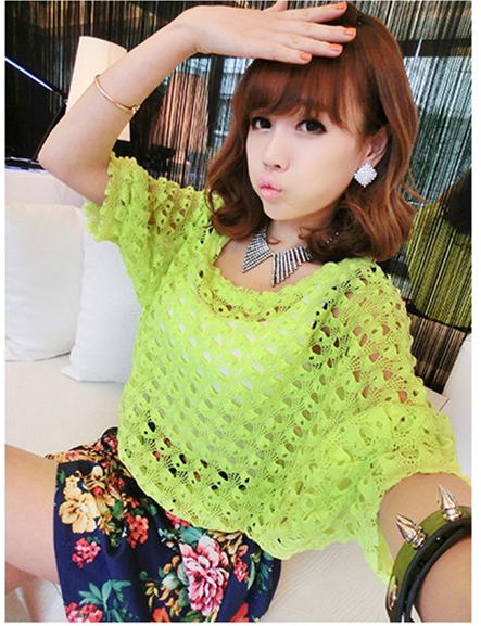 WT9135 Fashion Lace Top Green