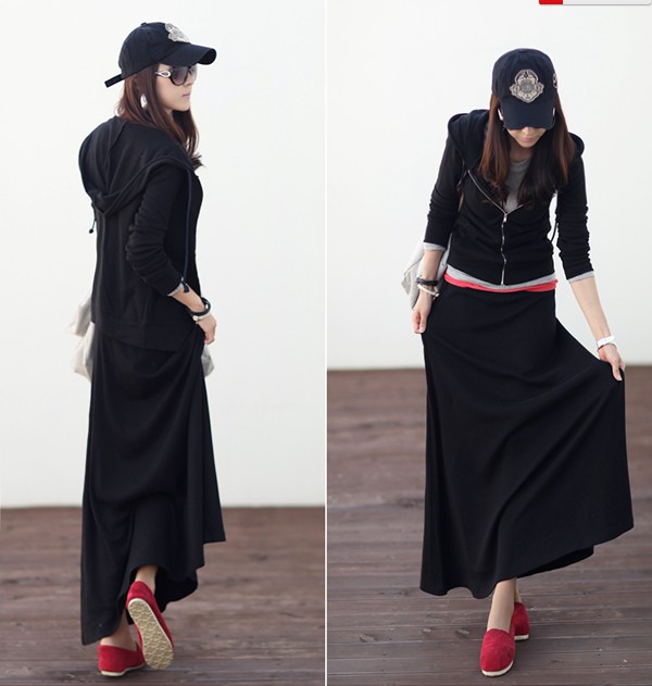 WD8418 Korea Fashion Jacket N Skirt Black (1 set)