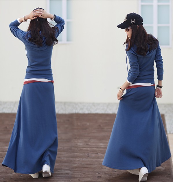 WD8418 Korea Fashion Jacket N Skirt Blue (1 set)