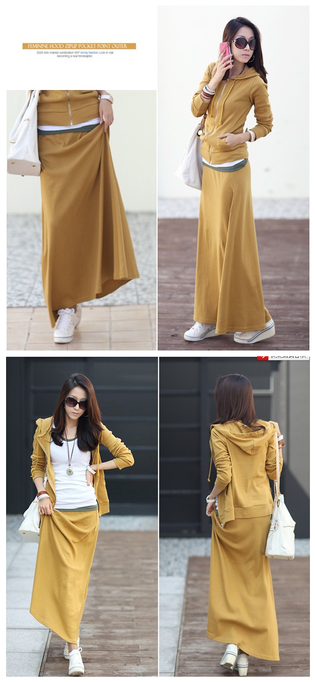 WD8418 Korea Fashion Jacket N Skirt Yellow (1 set)