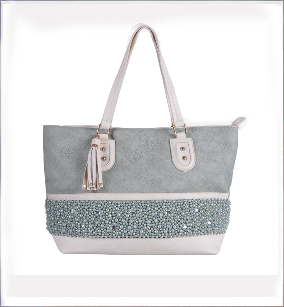 WB3065 Elegant Beads Lace Bag Grey