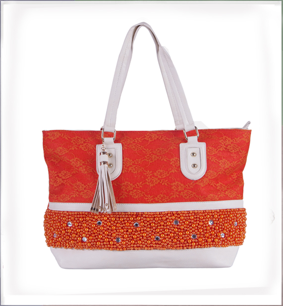 WB3065 Elegant Beads Lace Bag Orange