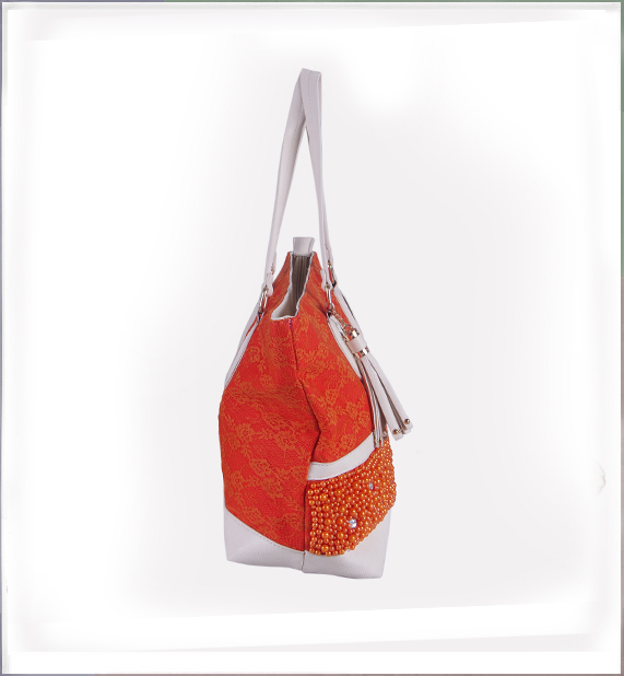 WB3065 Elegant Beads Lace Bag Orange