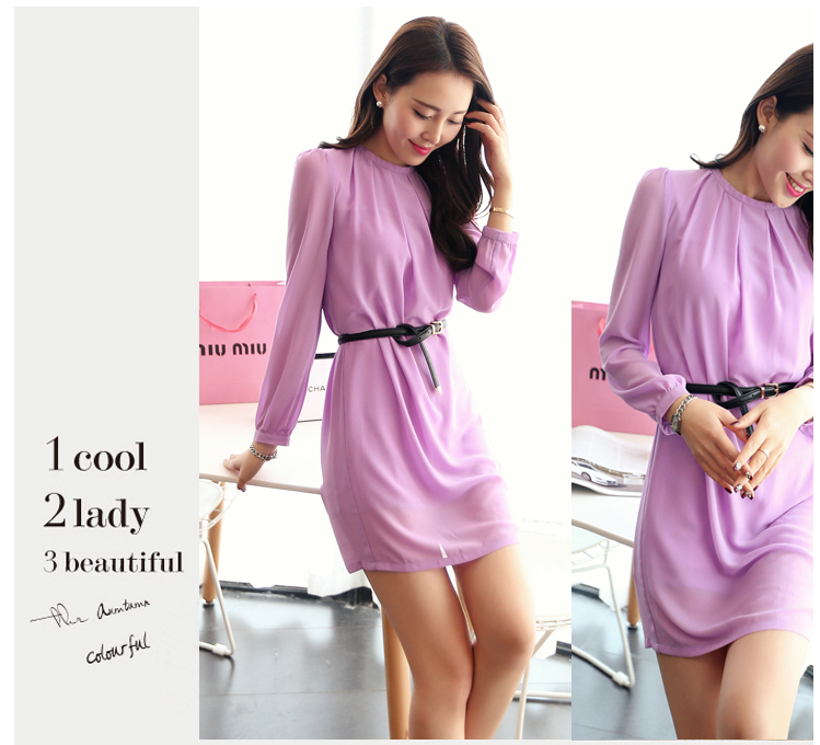 WD4434 Korea Fashion Dress Purple