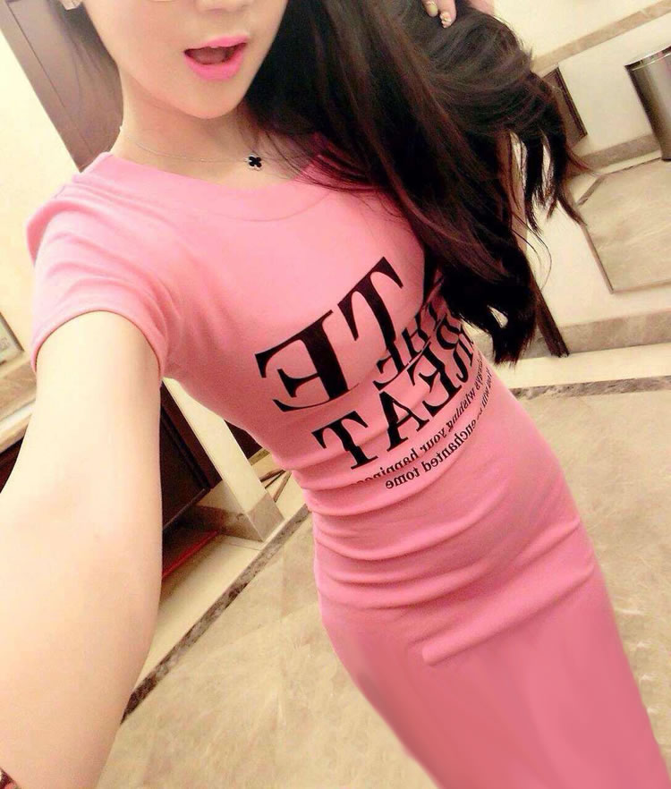 WD4671 Sexy Fashion Dress Pink