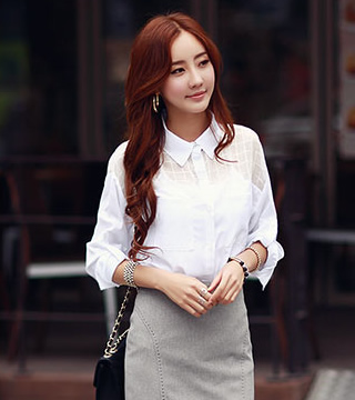 WT4674 Korea Fashion Top White