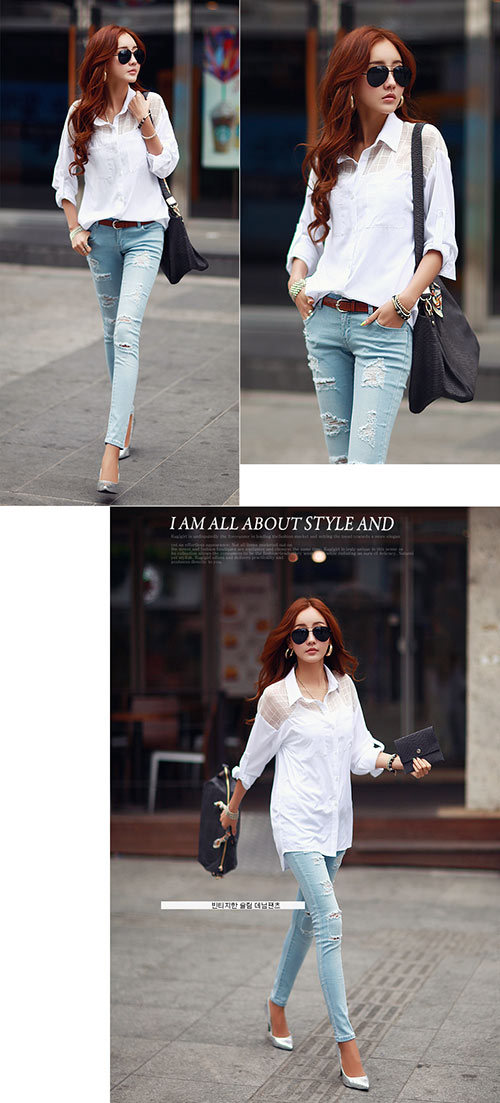 WT4674 Korea Fashion Top White