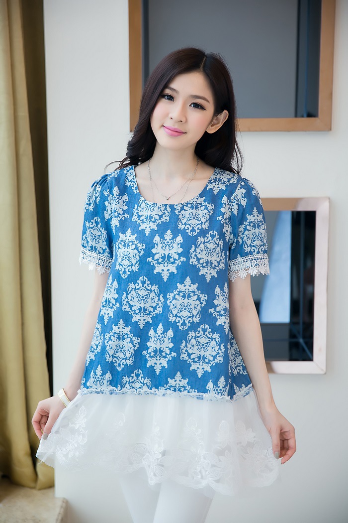 WT4679 Fashion Top Big Flower