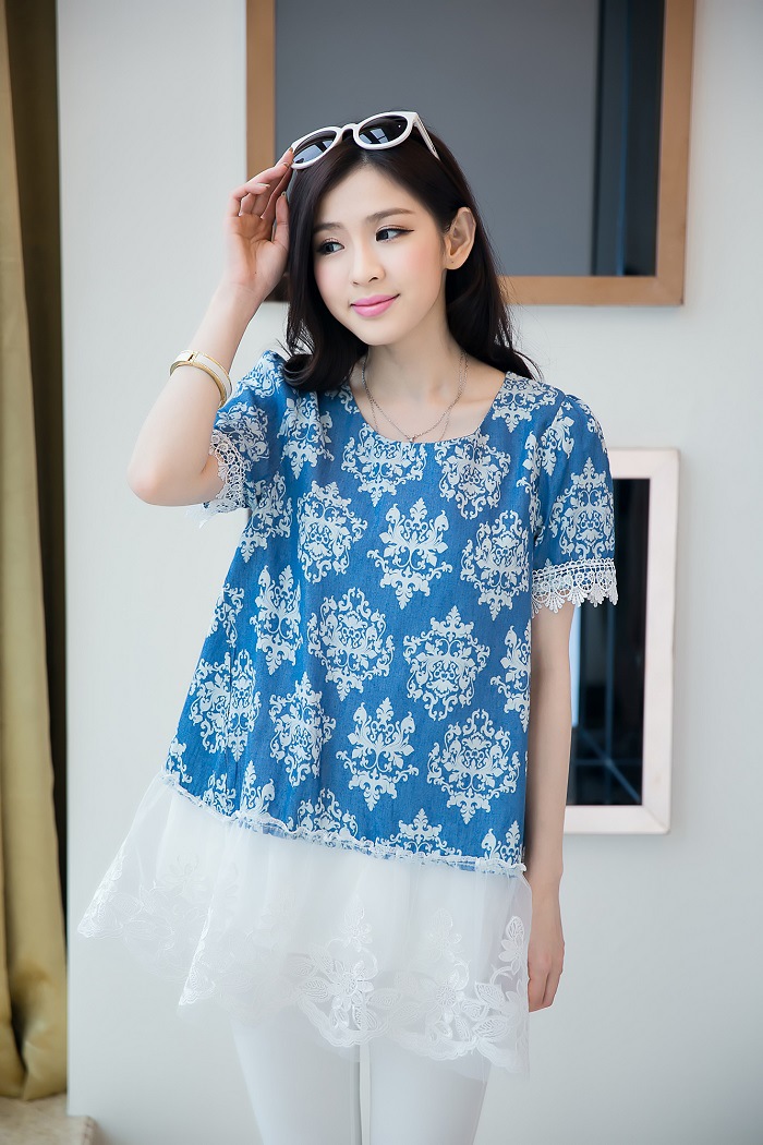 WT4679 Fashion Top Big Flower