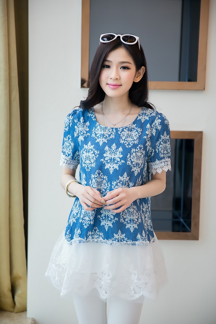 WT4679 Fashion Top Big Flower