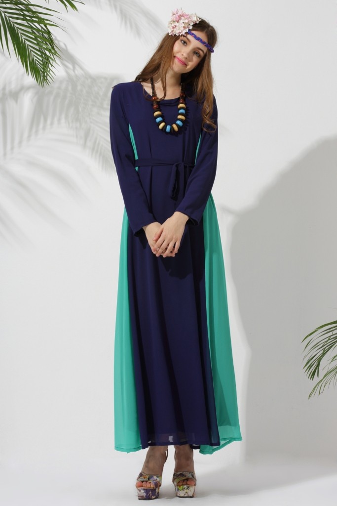 WH3314 Stylish Fashion Jubah Blue