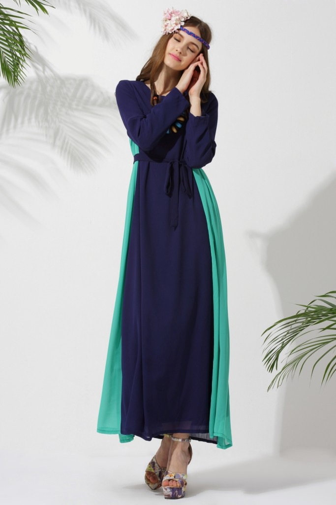 WH3314 Stylish Fashion Jubah Blue