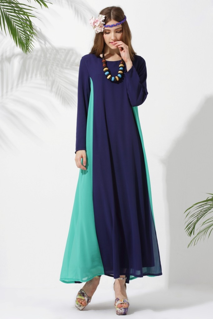 WH3314 Stylish Fashion Jubah Blue