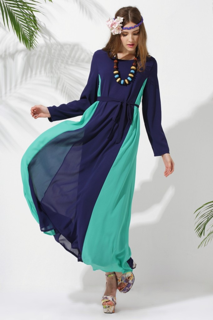 WH3314 Stylish Fashion Jubah Blue