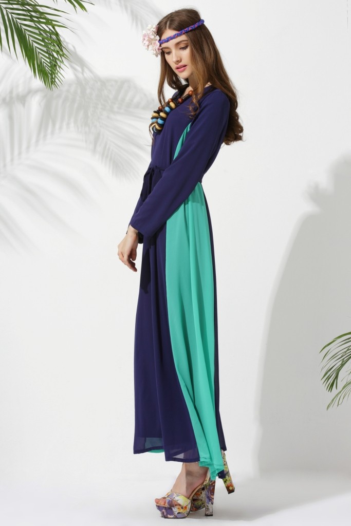 WH3314 Stylish Fashion Jubah Blue