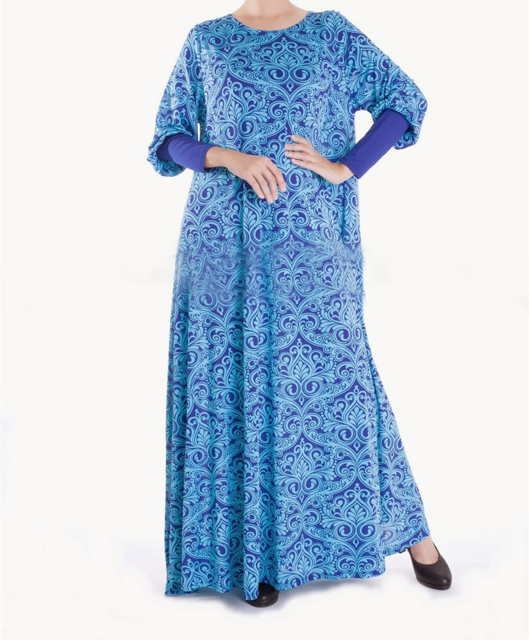 WH3319 Fashion Jubah Dark Blue