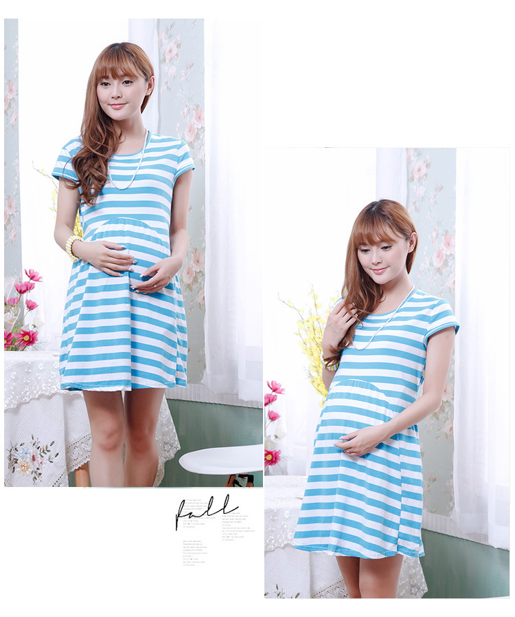 WD5003 Fashion Maternity Dress Blue