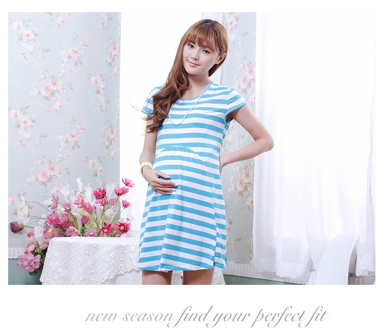 WD5003 Fashion Maternity Dress Blue