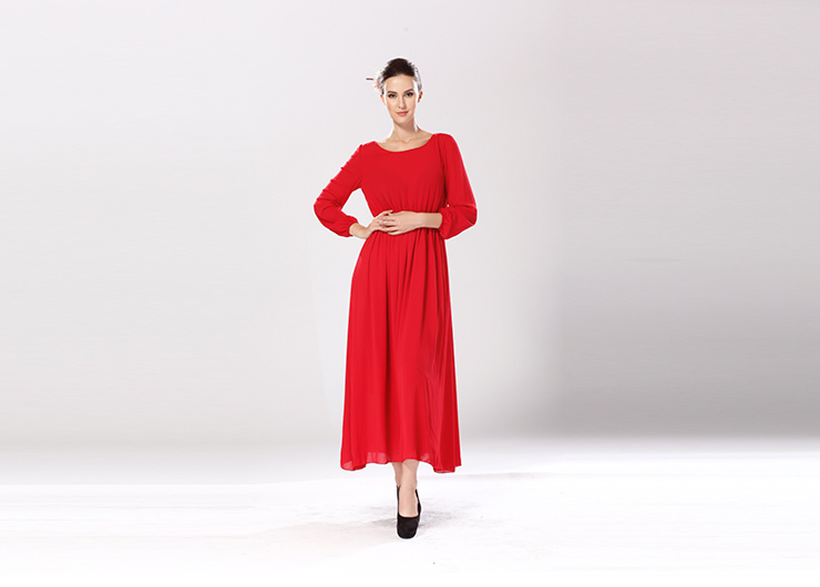 WD5091 Elegant Long Dress Red