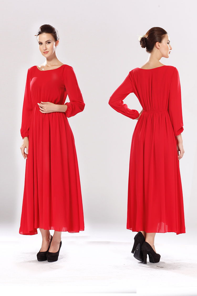 WD5091 Elegant Long Dress Red