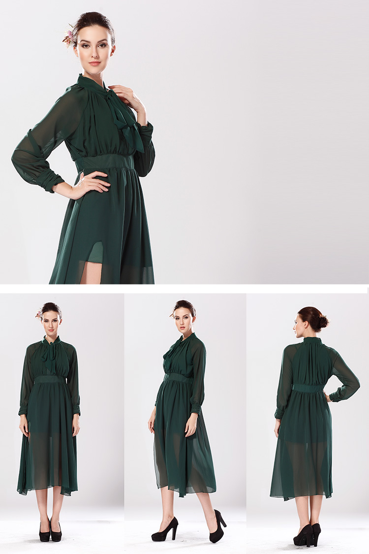 WD5092 Stylish Chiffon Dress Green